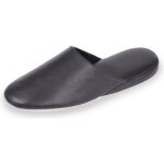 Isotoner chaussons cuir noir homme