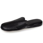 Chaussons mules isotoner - ultra confortables et lgers en cuir noir - homme