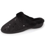 Isotoner chaussons etoile et petit talon noir femme