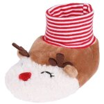 Chaussons de nol pour bb rennes - marque - modle - bb - marron - rouge - textile
