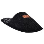 Chaussons pantoufles homme ozabi - confort - suedine - semelle antidrapante - noir