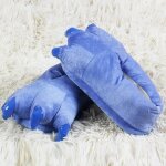 Chaussons peluche homme funmoon - animal paw chaussures de griffe monster - bleu