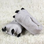 Chaussons peluche homme funmoon - animal paw chaussures de griffe monster - gris