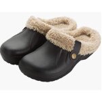 Chaussons sabots fourrés femme homme - confortable et imperméable - noir Chaussons sabots fourrés femme homme - confortable et imperméable - noir