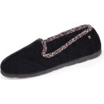 Chaussons slippers premium isotoner - femme - noir - semelle everywear? - tissu en velours biologique ...