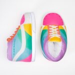 Chausson sneakers - flamingueo - pantoufle homme - blanc multicolore - motifs exclusifs - taille unique ...