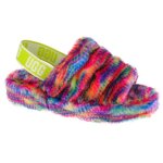 Chaussons ugg fluff yeah pixelate 1125007 - wht pour femme - confortables et doux avec semelle en caoutchouc ...