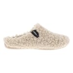 Chaussons - verbenas - pantoufles beige - effet mouton fris - textile - mixte