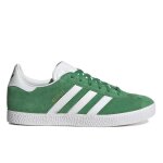 Chaussures adidas gazelle j pour enfant - vert - talon plat - lacets