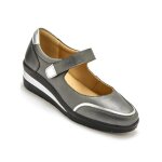 Chaussures babies en cuir pediconfort by daxon - gris - talon 4cm - largeur confort