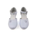 Chaussures enfant fille - ballerines - crmonie - cuir - couleur parme - pointure du 32 au 37