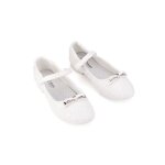 Chaussures enfant - fille - ballerines - crmonie - cuir - ivoire - pointure du 26 au 31 - dentelle ...