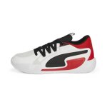 Chaussures de basketball blanche / noire / rouge homme puma court rider