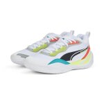 Chaussures de basketball - puma - playmaker pro - indoor - respirantes - blanc / corail
