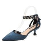 Chaussures basses pointues  talons hauts femme - funmoon - bleu marine - talon fin - hauteur du talon ...