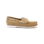 Chaussures bateau cuir femme pdiconfort - beige - caoutchouc