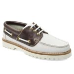 Chaussures bateau femme seajure izola cuir blanc marron - qualit� premium - confortable et �l�gante