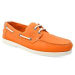 Chaussures bateau femme seajure vadu cuir nubuck orange - semelle en caoutchouc naturel - fabriqu� au ...