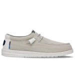 Chaussures bateau hey dude wally sport mesh pour homme - blanc - talon plat - lacets