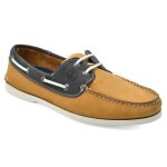Chaussures bateau pour homme seajure elafonissi en cuir nubuck camel et bleu