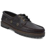 Chaussures bateau pour hommes seajure reynisfjara en cuir marron fonc