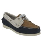 Chaussure bateau sebago dockside bleu marine en daim - nubuck pour homme - semelle en caoutchouc