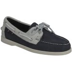 Chaussure bateau sebago dockside en daim bleu marine et gris - homme - cuir - light grey blue indigo