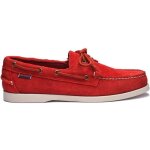 Chaussures bateaux sebago docksides portland rouge homme - daim - nubuck - semelle en caoutchouc anti ...