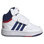 Chaussures bb adidas hoops mid low - blanc - scratch