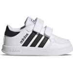 Chaussure bb et petit enfant - adidas - breaknet fz0090 - fermeture scratch - blanc - synthtique