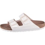 Chaussures birkenstock arizona blanc - femme / adulte - cuir - boucle de serrage - plat - 2 cm