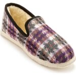 Chaussures - charmance - pantoufles fourrées semelle silencieuse - violet - rose carreaux - femme Chaussures - charmance - pantoufles fourrées semelle silencieuse - violet - rose carreaux - femme