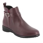 Chaussures de confort femme - podactiv - garda lie de vin - cuir - a lastique - semelle antidrapante ...