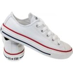 Chaussures converse all star - converse - enfant - blanc - tige basse en toile - lacets