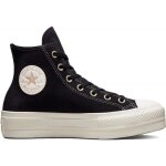 Chaussures converse chuck taylor all star lift hi pour femme - noir - canvas - lacets - plat
