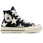 Chaussures converse chuck taylor all star lift platform large stars pour femme noir