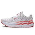 Chaussures de course - brooks - ghost max - blanc / corail - drop 6 mm - amorti dna loft v3