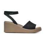 Chaussures - crocs - brooklyn ankle strap wedge - noir - compens� - femme