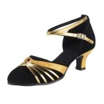 Chaussures de danse femme - dessus velours - noir - talon arrondi st�r�oscopique