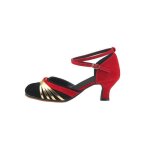 Chaussures de danse femme - dessus velours - rouge - latine salsa tango prom