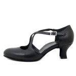 Chaussure de danse pour femme - osvaldo pericoli - cuir souple noir - talon bobine 5cm - boucle r�glable ...