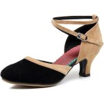 Chaussures de danse latine pour femmes - marque - modle - talon 5cm - boucle ajuste - couleur brun