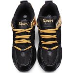Chaussures de danse moderne sport basket lacets sneakers femme respirant - noir or - talon carr - 5cm ...