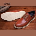 Chaussures derby en cuir pour homme - marron - tache et r�sistant � leau - semelle en cuir et tendon