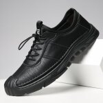 Chaussures derby - cuir - homme - noir - cousues  la main
