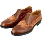 Chaussure derby homme en cuir lisse et daim cognac - marque - modèle - marron - adulte Chaussure derby homme en cuir lisse et daim cognac - marque - modèle - marron - adulte