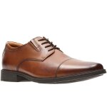 Chaussures derby  lacets pour homme - clarks tilden cap - cuir marron - talon de 2. 5 cm