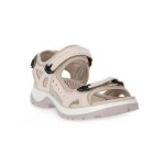 Ecco offroad limstone - chaussures femme beige en nubuck semelle robuste lacets