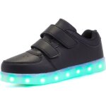 Chaussures enfant adulte led 7 couleurs rechargeable usb - insfity - noir - lacets