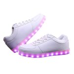 Chaussures enfant adulte led lumire 7 couleurs - insfity - blanc - rechargeable usb